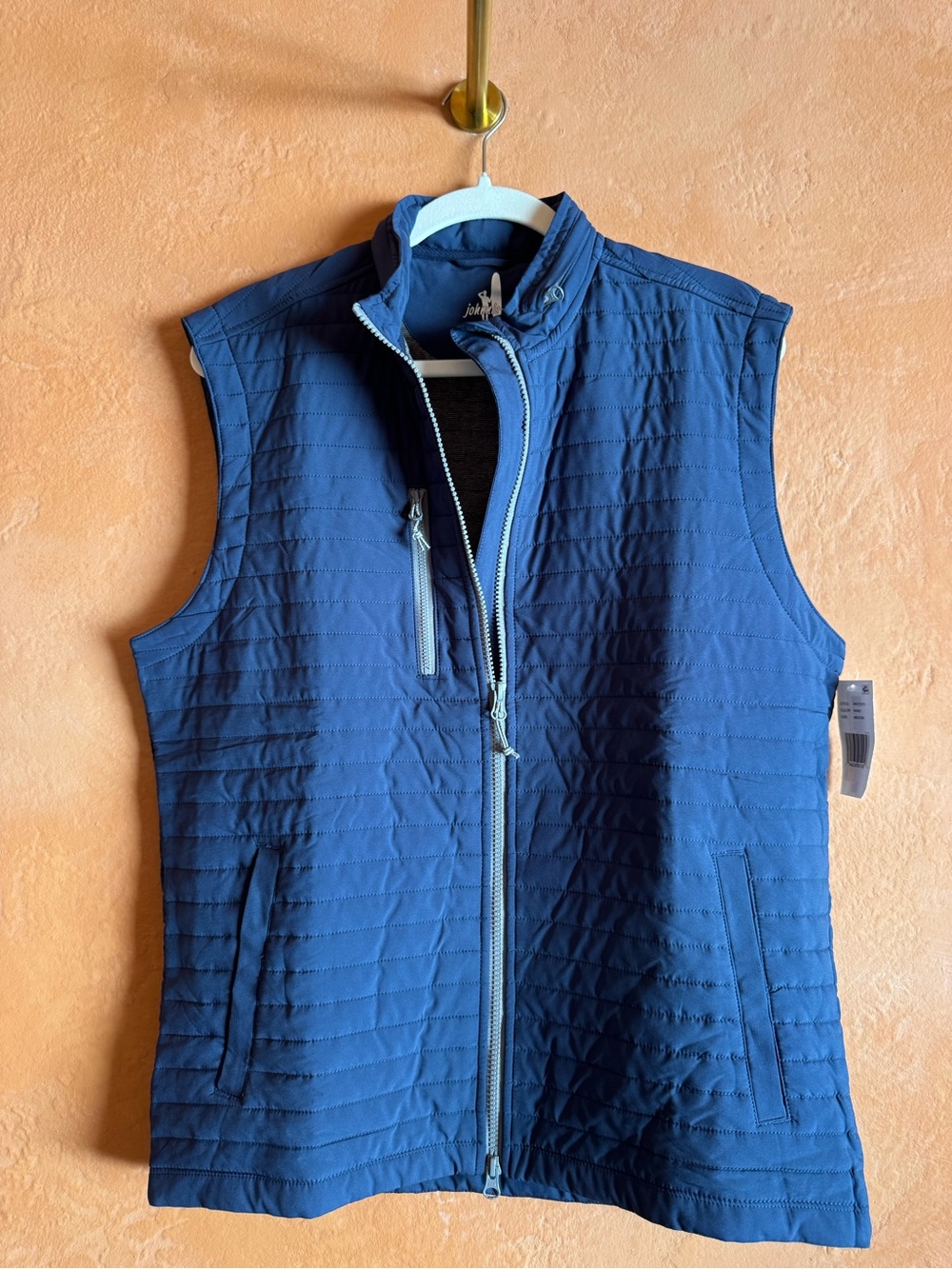 Johnnie-O Crosswind Vest Wake Blue Quilted Performance Full Zip NWT Medium
